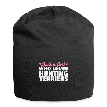 Girl the German Jagdterrier loves saying - Jersey Beanie - black - Front
