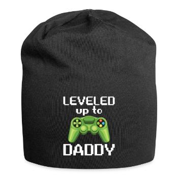 Leveled Up To Daddy Baby Matching - Jersey Beanie - black - Front