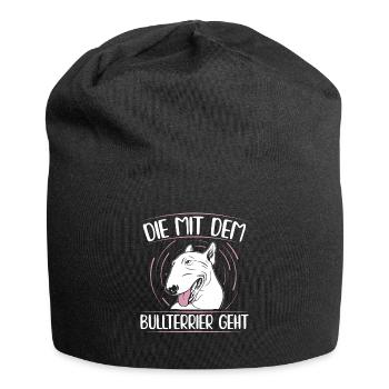 Bullterrier Hundebesitzer Gassi Frauchen Geschenk - Jersey-Beanie - Schwarz - Vorne