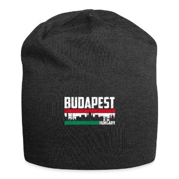 Budapest skyline Hungary hometown - Jersey Beanie - charcoal grey - Front