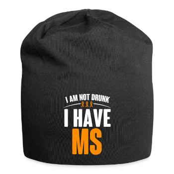 Multiple Sclerosis Senisbilization Orange Ribbon - Jersey Beanie - black - Front