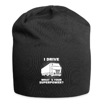 Camionneur transport transporteur camion chauffeur renard - Bonnet en jersey - noir - Devant
