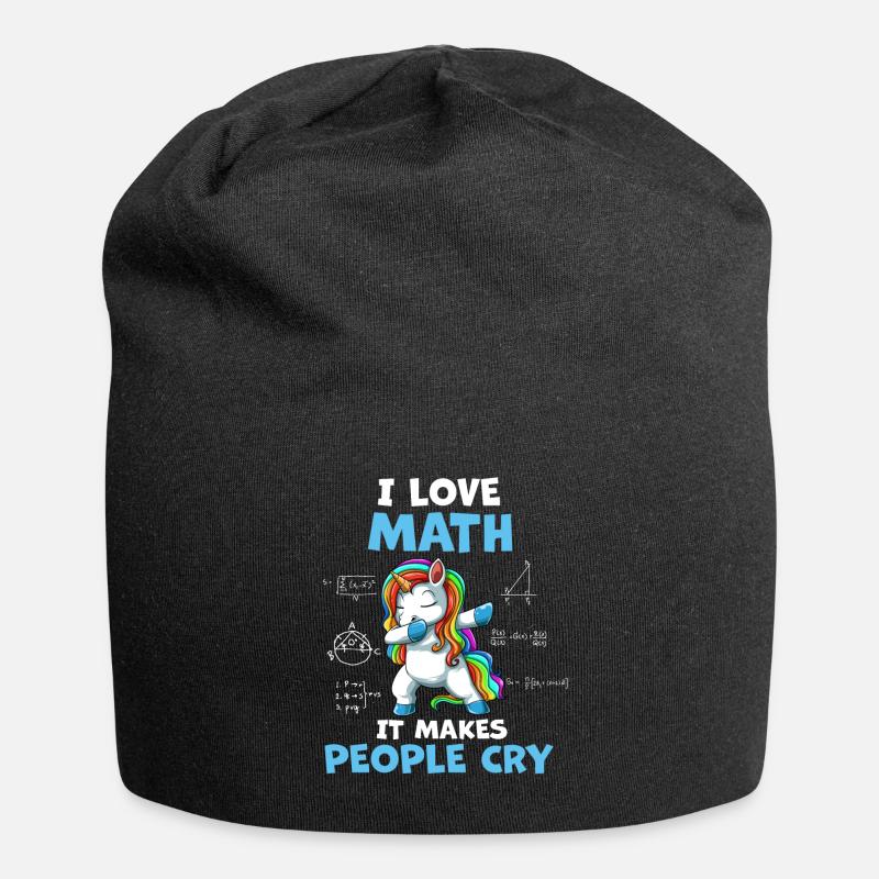 J’adore les maths de maths Licorne - Bonnet en jersey - noir