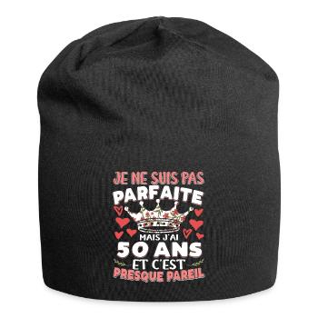 Anniv 50 ans Anniversaire Humour - Bonnet en jersey - noir - Devant