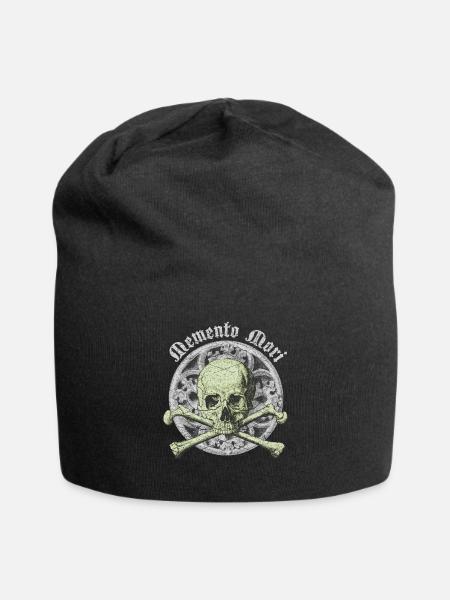 Skull Totenkopf gothic Memento-Mori Schädel - Jersey-Beanie - Schwarz