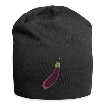 Aubergine Gemüse Vitamine kochen Küche Vegetarisch - Jersey-Beanie - Schwarz - Vorne