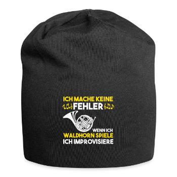 Waldhorn Musikverein Blaskapelle Hornist Musiker - Jersey-Beanie - Schwarz - Vorne