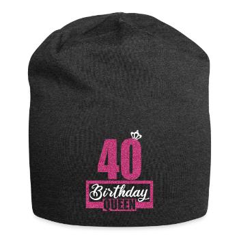 40th Birthday 40 years 40s Birthday Queen - Jersey Beanie - charcoal grey - Front