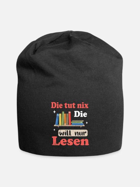 Buch - Jersey-Beanie - Schwarz