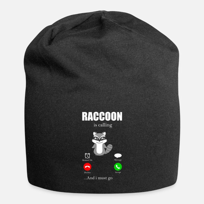 raccoon - Jersey Beanie - black