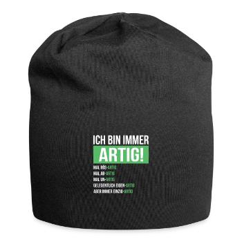 Lustig - Jersey-Beanie - Schwarz - Vorne