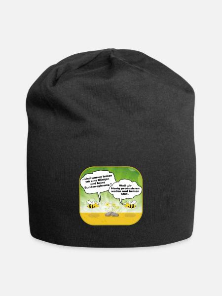 Bienenwitz als Cartoon - Jersey-Beanie - Schwarz