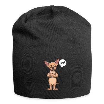 Sturer Chihuahua Hund lustig Chiwawa Hundefan - Jersey-Beanie - Schwarz - Vorne