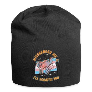 Transgender Genderqueer Trans Cat Cat Cat Friend - Jersey Beanie - black - Front