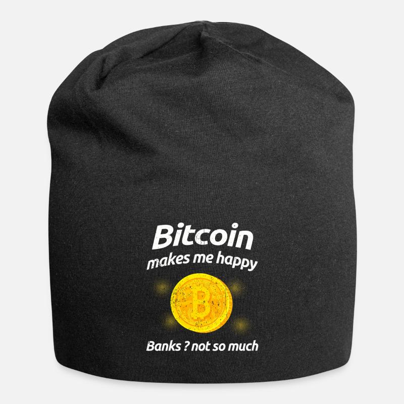 Bitcoin - Jersey-Beanie - Schwarz