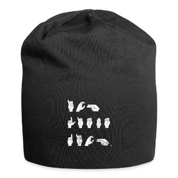 Langue des signes Je t’aime Les gestes - Bonnet en jersey - noir - Devant