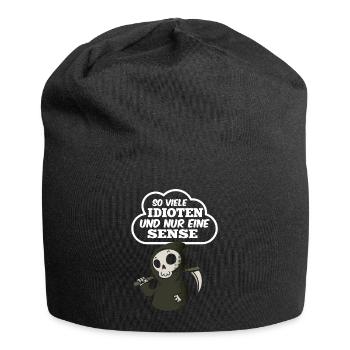 So viele Idioten und Nur eine Sense Provokant - Jersey-Beanie - Schwarz - Vorne