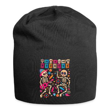 Dia De los Muertos Day of the Dead Mexican Skelet - Jersey Beanie - black - Front