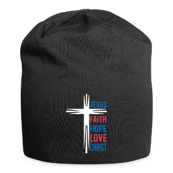 Jesus Kreuz Kirche Christen Jesus - Jersey-Beanie - Schwarz - Vorne