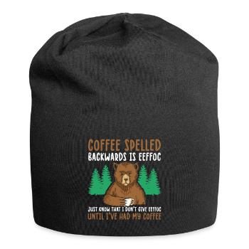 Funny Coffee Spelled Backwards Is Eeffoc - Jersey Beanie - black - Front