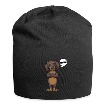 Sturer Dackel Hund lustig Teckel Hundebesitzer - Jersey-Beanie - Schwarz - Vorne