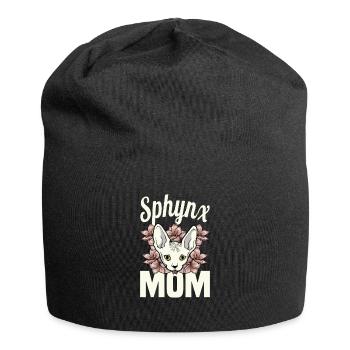 Sphinx Mama Katze Katzenliebhaber Geschenk - Jersey-Beanie - Schwarz - Vorne