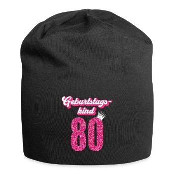 80. Geburtstag 80 Jahre 80er Geburtstagskind - Jersey-Beanie - Schwarz - Vorne