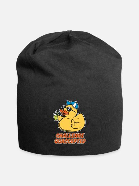 Freche Quietscheente - Herausforderung angenommen - Jersey-Beanie - Schwarz