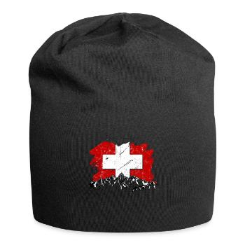 Suisse Drapeau Zurich Bern Alpen Suisse - Bonnet en jersey - noir - Devant