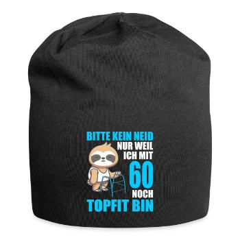 60. Geburtstag 60 Jahre Faultier Faultiere - Jersey-Beanie - Schwarz - Vorne