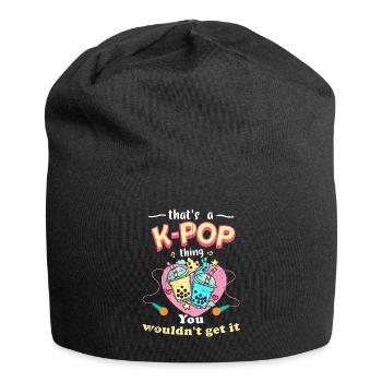 K-Pop Tshirt Gift Bubble Tea - Jersey Beanie - black - Front