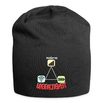 Nerd geek gamer WLAN Empfang modern Dreifaltigkeit - Jersey-Beanie - Schwarz - Vorne