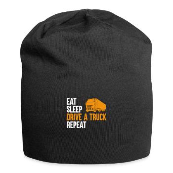 Eat Sleep Truck Repeat Trucker Truck Driver Spruch - Bonnet en jersey - noir - Devant