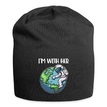 Dans Le Cadeau De Réchauffement Climatique With Her Earth - Bonnet en jersey - noir - Devant