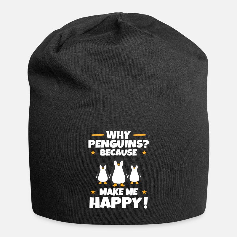 Pinguin - Jersey-Beanie - Schwarz