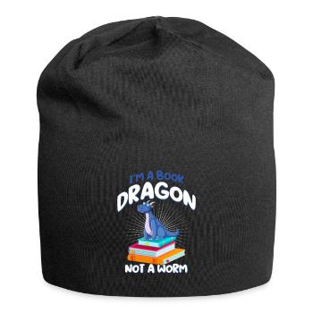 Book Dragon Bookworm Book Dragon BookWorm Bookworm Motif - Jersey Beanie - black - Front