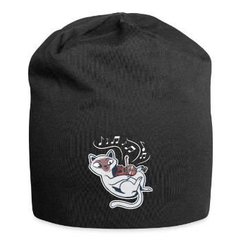 Sweet cat plays violin violin - Jersey Beanie - black - Front