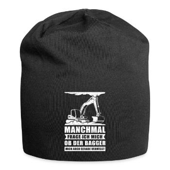 Baggerfahrer Bagger Baggerführer Baggern Geschenk - Jersey-Beanie - Schwarz - Vorne