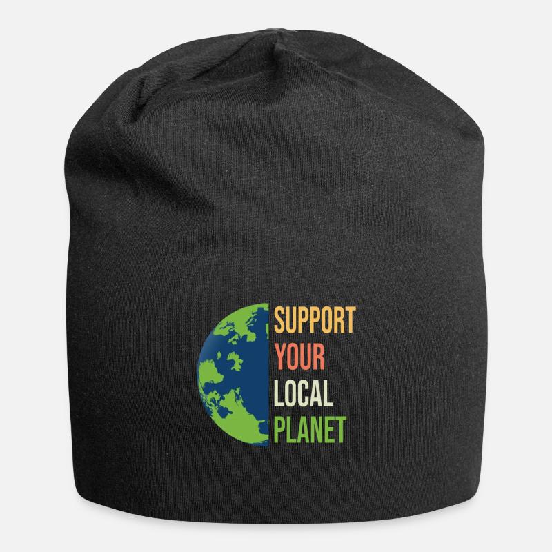 Support your local planet conservation - Jersey Beanie - black