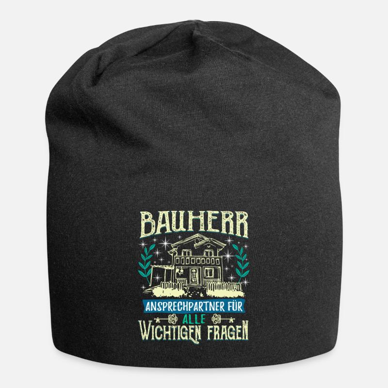 Bauherr Häuslebauer Richtfest Geschenk - Jersey-Beanie - Schwarz