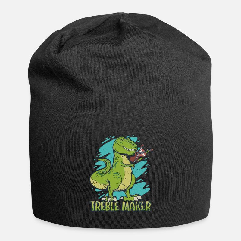 Treble Maker Funny dinosaur playing the violin - Bonnet en jersey - noir