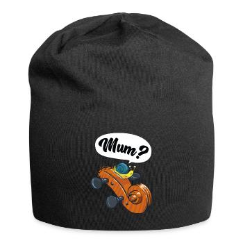 Mum? Lustige Schnecke Geigenschnecke Geige Violine - Jersey-Beanie - Schwarz - Vorne