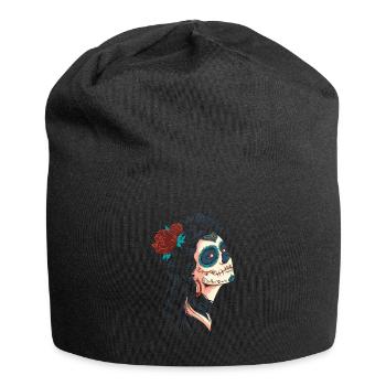 Schöne Lady der Toten La Calavera Catrina - Jersey-Beanie - Schwarz - Vorne