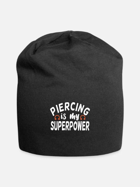 Piercing Is My Superpower Piercing Fun - Jersey Beanie - black