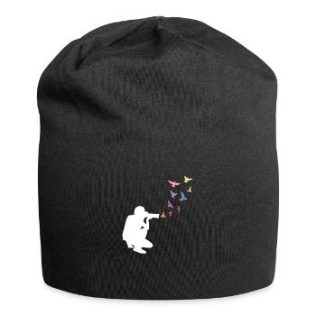 Photography photographer birds colorful - Jersey Beanie - black - Front