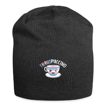 Transgender Cappuccino Trans Flagge Kaffee - Jersey-Beanie - Anthrazit - Vorne