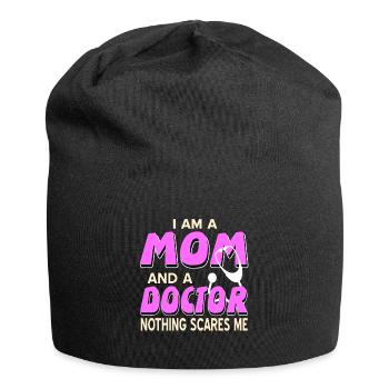 Doctor - I Am A Mom And A Doctor Nothing Scares Me - Jersey Beanie - black - Front