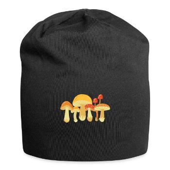 Pilz Pilze Mykologie - Jersey-Beanie - Schwarz - Vorne