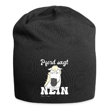 Schimmel sagt Nein lustiges und süßes Pferde - Jersey-Beanie - Schwarz - Vorne