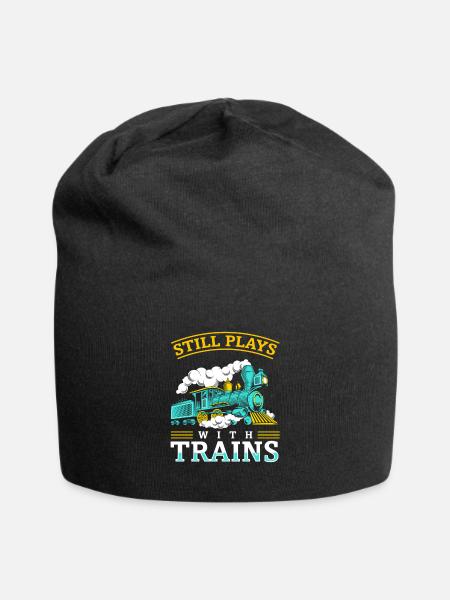 Still Plays With Trains Modeleisenbahn - Jersey-Beanie - Schwarz